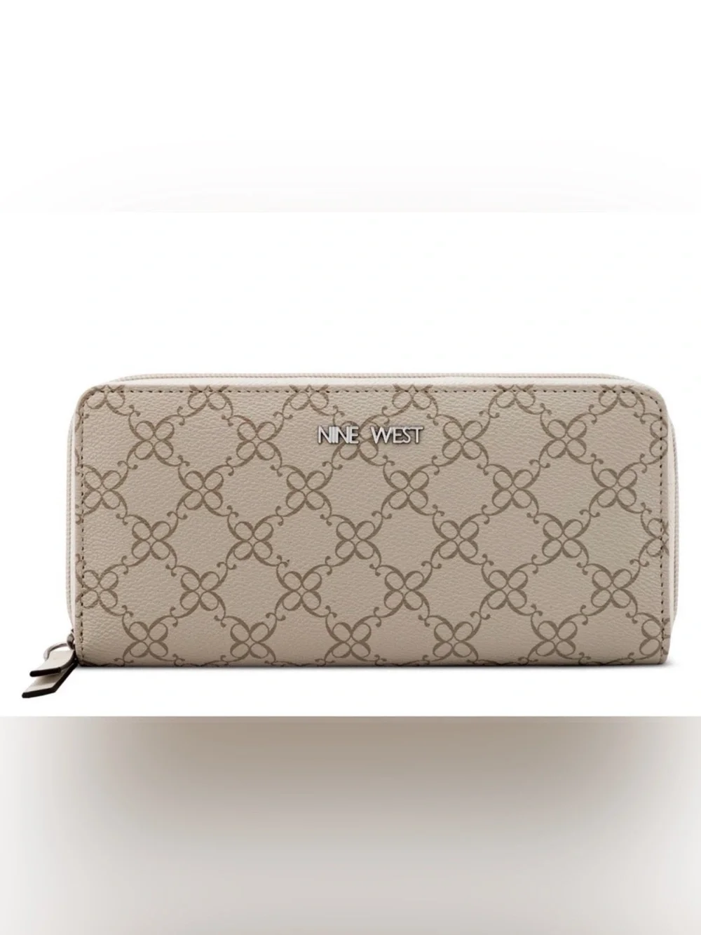 Nine West Neutral Logo-Print Zip Wallet